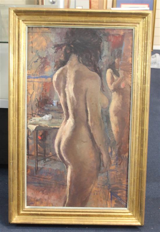 § Peter Kuhfeld (1952-) Standing nude 33.5 x 22in.